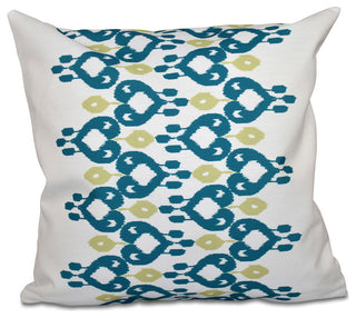 Boho Chic , Geometric Print Pillow, Teal, 26"x26"