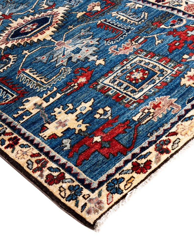 Serapi One-of-a-Kind Hand-Knotted Runner Rug Light Blue, 2' 7" x 9' 6"