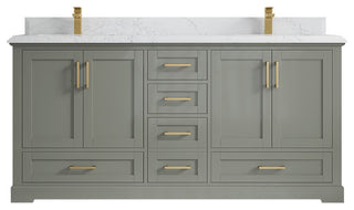 Boston 72 Double Sink Bath Vanity in Evergreen 1.5" Empira Quartz