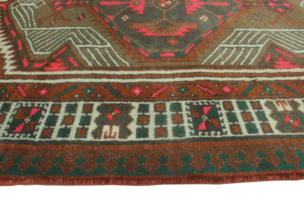Fine Vintage Distressed Kenton Rust/Brown Runner, 3'2x10'9