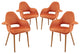 Modern Orange Aegis Dining Armchair Set of 4