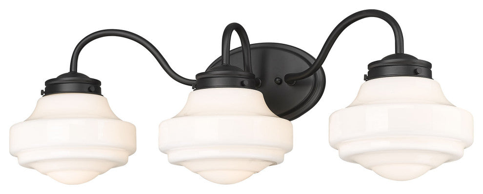 Golden Lighting 0508-BA3 Ingalls 3 Light 28"W Vanity Light - Matte Black /