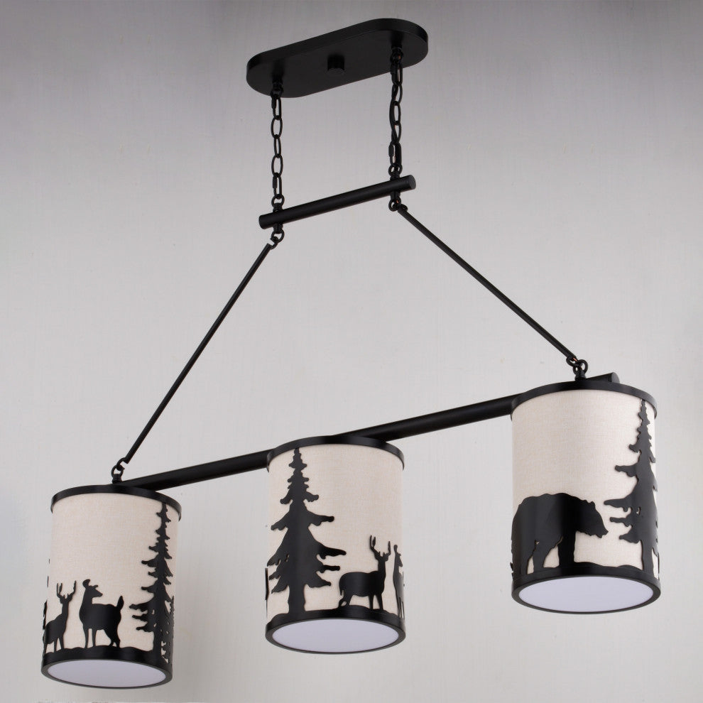 Vaxcel Lighting H0302 3 Light 38"W Chandelier - Bronze