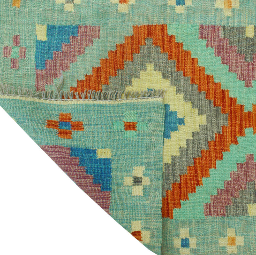 Sangat Kilim Sanborn Rust/Blue Runner, 2'6x8'1