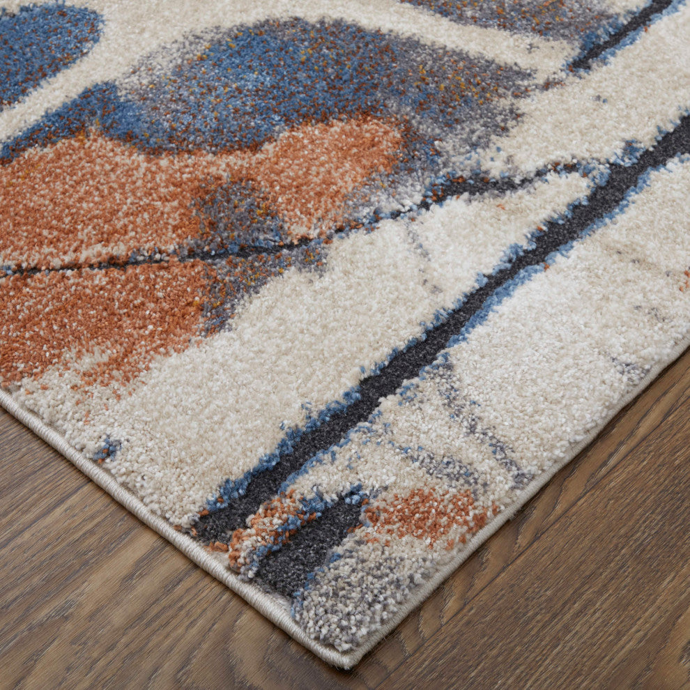 Odera R39MP Modern/Bohemian & Eclectic Rug, Blue/Multi, 8'x10'