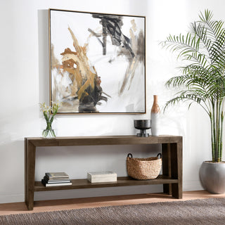 Troy Oak Console Table, Antique Brown