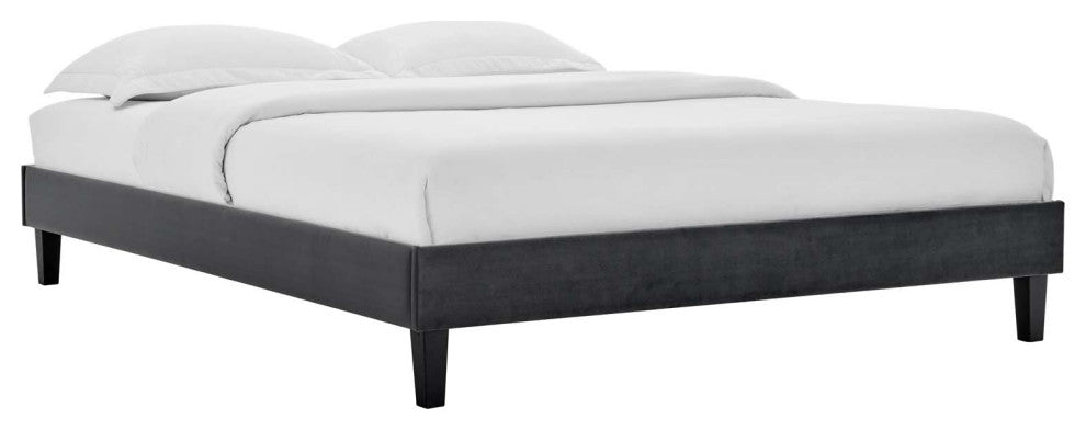 Elise Queen Performance Velvet Platform Bed MOD-6692-CHA