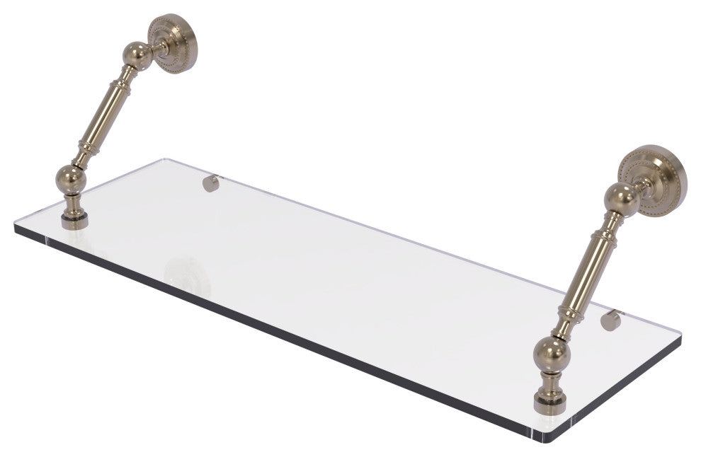 Dottingham 24" Floating Glass Shelf, Antique Pewter