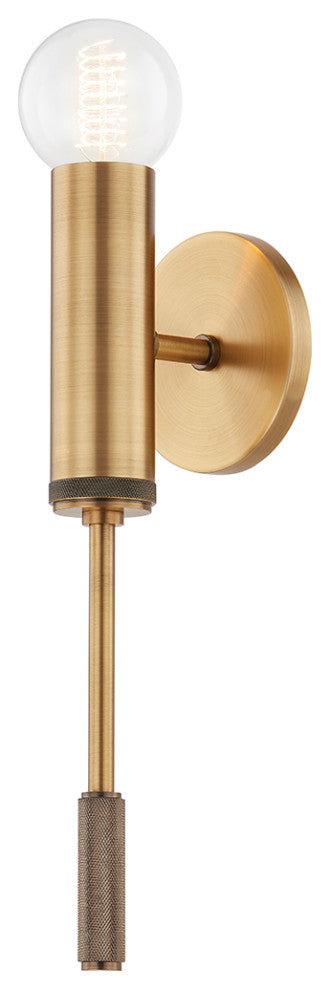 1-Light Wall Sconce, Patina Brass