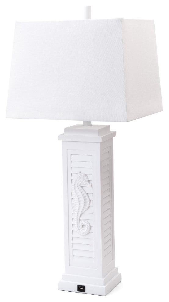 Sea Horse Shutter 32" Shutter Lamp WithUSB Bright White, Set of 2