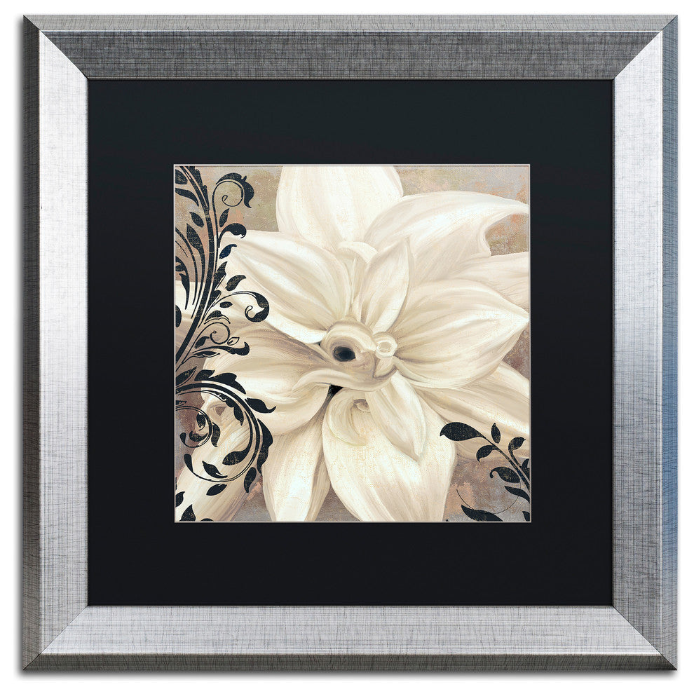 Color Bakery 'Winter White II' Art, Silver Frame, Black Matte, 16"x16"