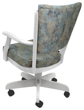 Classic Caster Swivel Dining Chair on Wheels, Solid Wood, Poet Sky - White