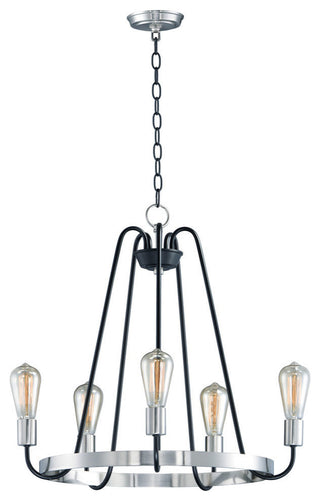 Maxim Lighting Haven 5-Light Chandelier, Black/Satin Nickel