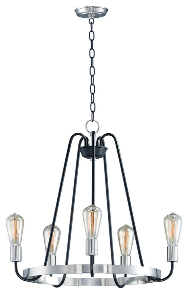 Maxim Lighting Haven 5-Light Chandelier, Black/Satin Nickel