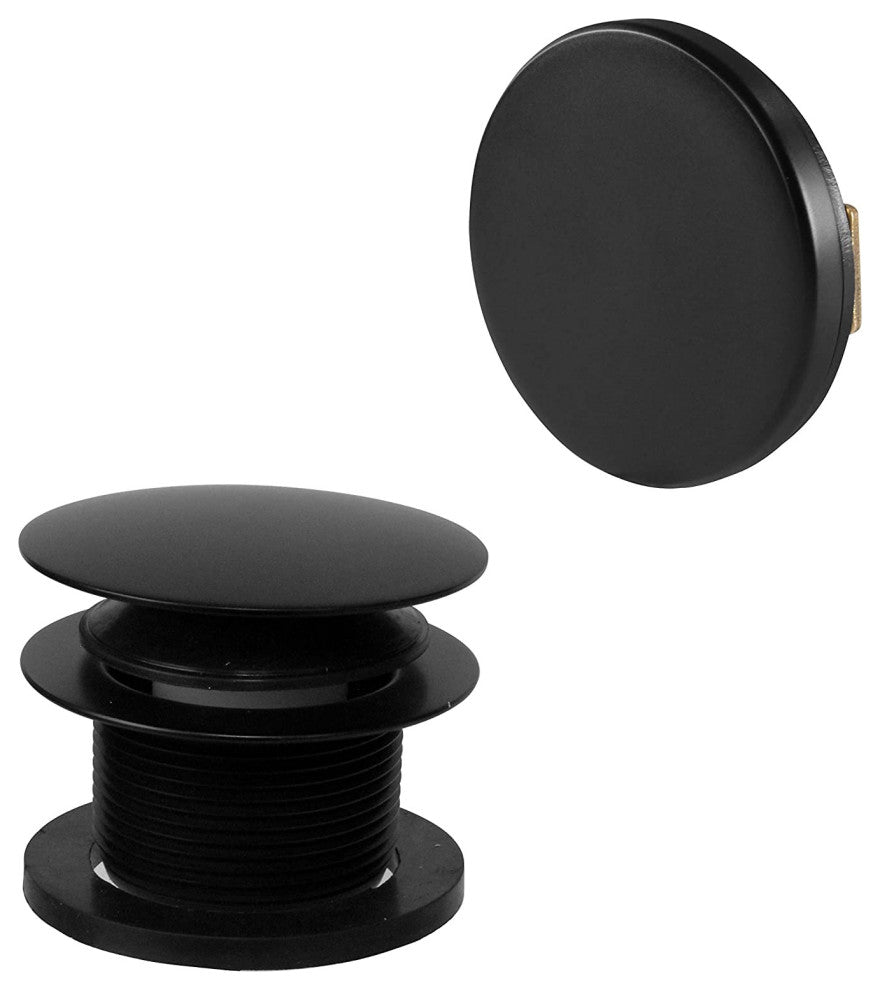 Illusionary Overflow 12" & 4" Sch. 40 PVC Bath Waste and Overflow Tip-Toe, Matte Black