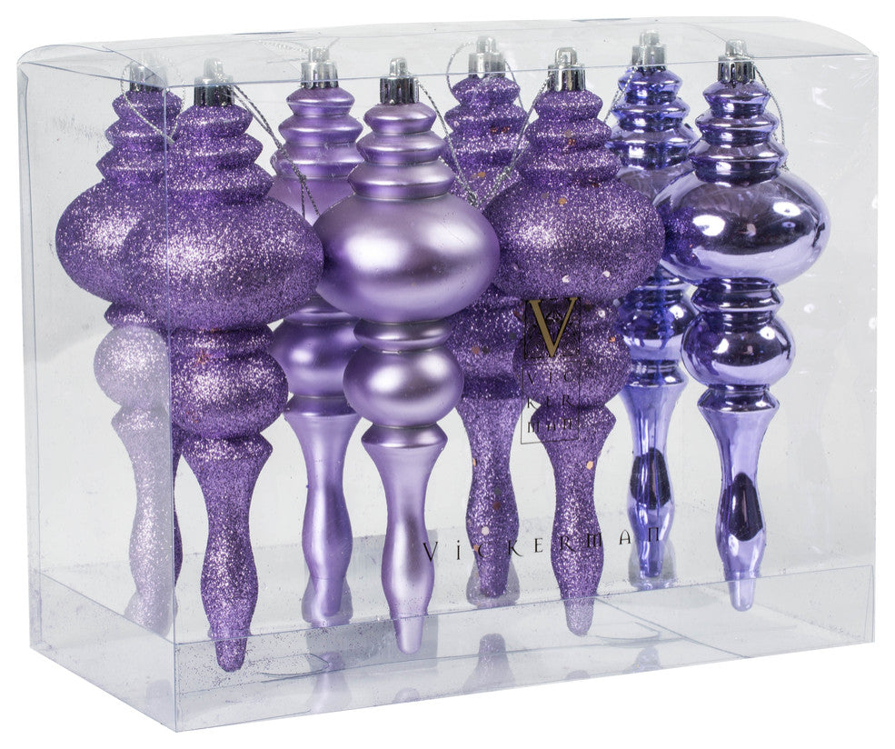 Vickerman 7" Finial 4 Finish Asst 8/Bx, Lavender, 7"