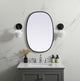 Metal Frame Oval Mirror 20X30 Inch, Black