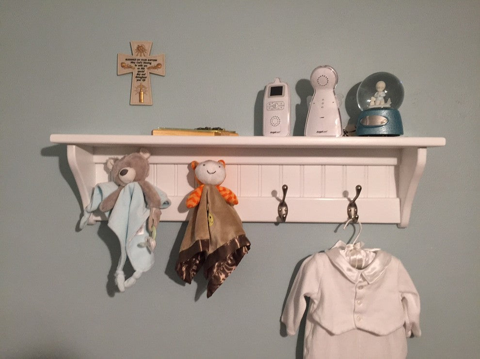 Wood Wall Hanging Coat Rack Display Room Shelf