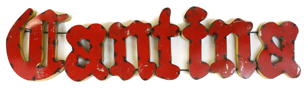 "Cantina" Recycled Metal Sign