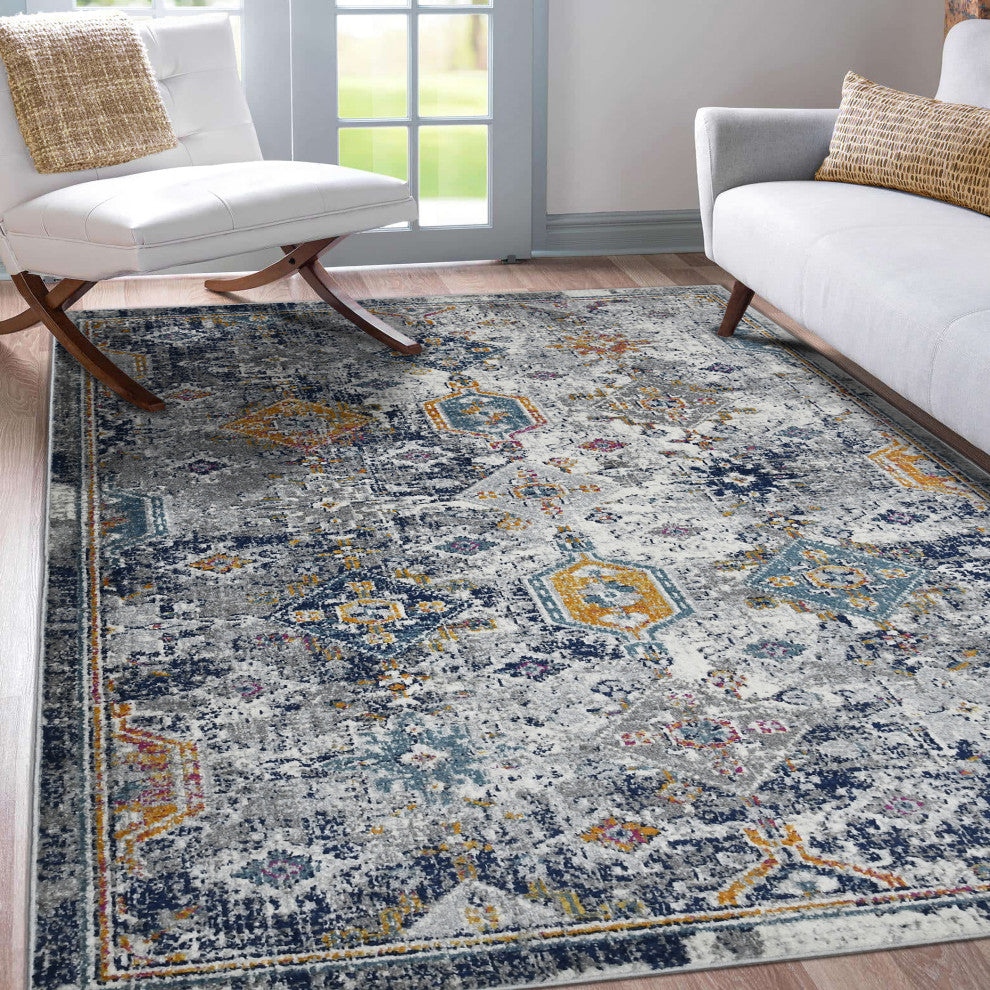Montana Myro Area Rug, Blue, 8'10" x 11'10", Geometric