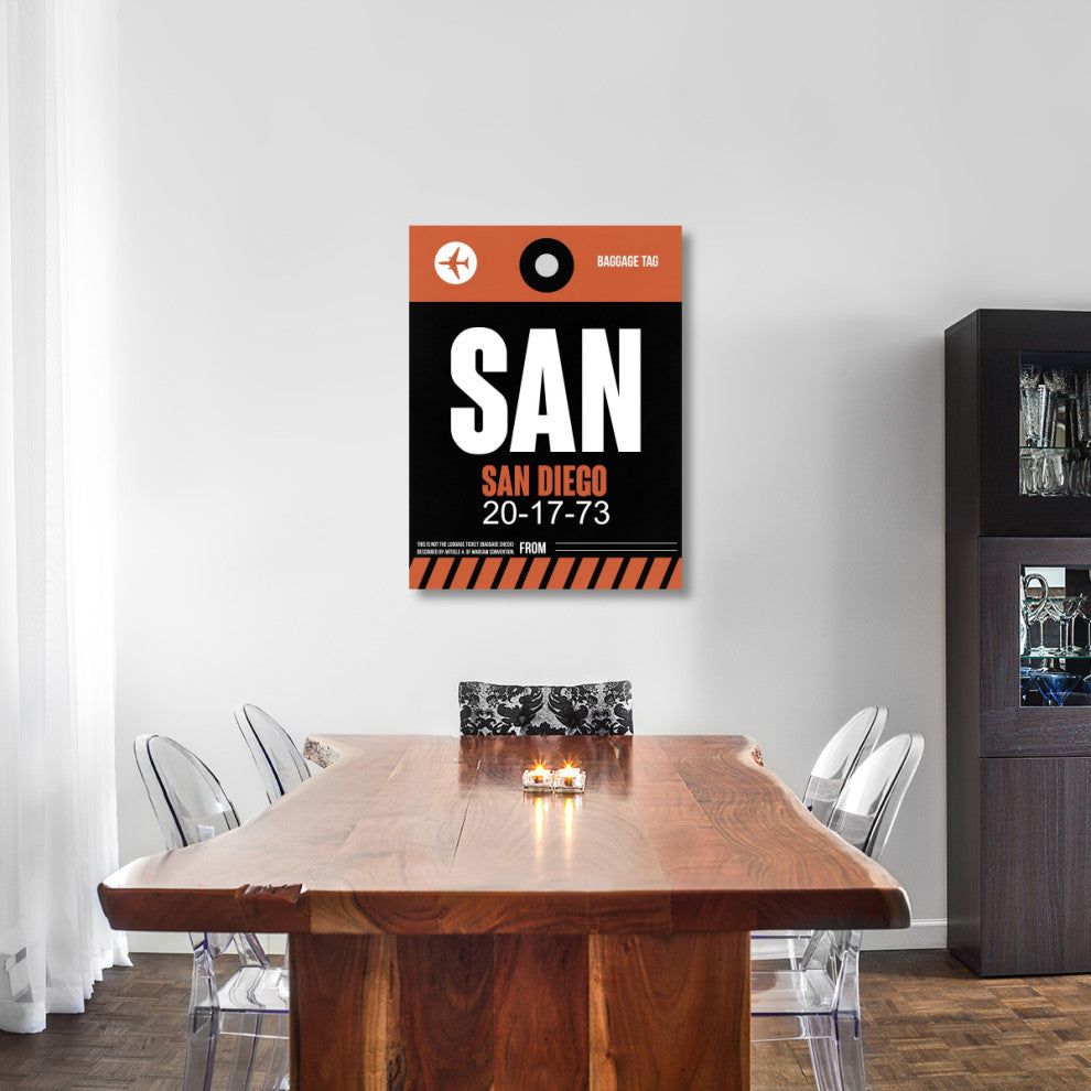 "SAN San Diego Luggage Tag 3" Fine Art Print