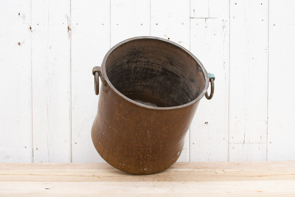 Antique Indian Hammered Copper Vessel