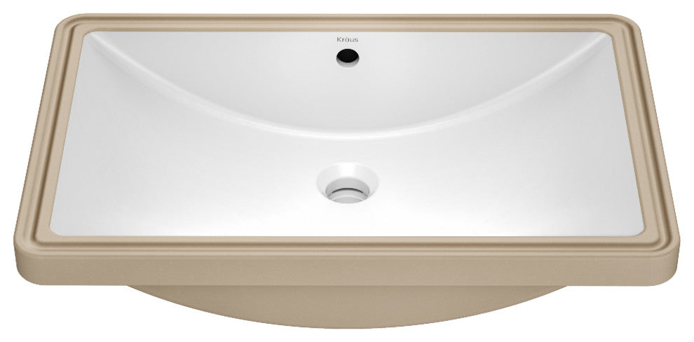 KRAUS Elavo 23 in. Rectangular Porcelain Ceramic Undermount Bathroom Sink