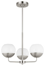 Alvin Three Light Chandelier, Brushed Nickel