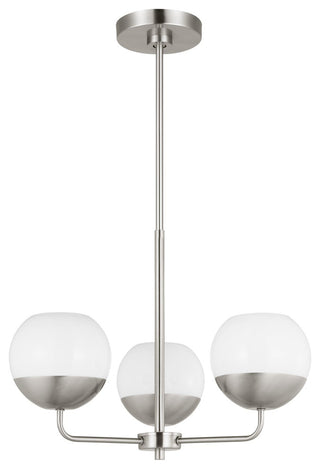Alvin Three Light Chandelier, Brushed Nickel