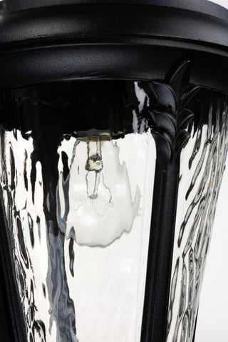 Maxim 3058 Sentry 1 Light 9"W Outdoor Mini Pendant - Black / Water Glass
