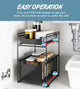 White Steel Under Sink Organizer and Storage, 2-Tier Countertop Sliding Rack