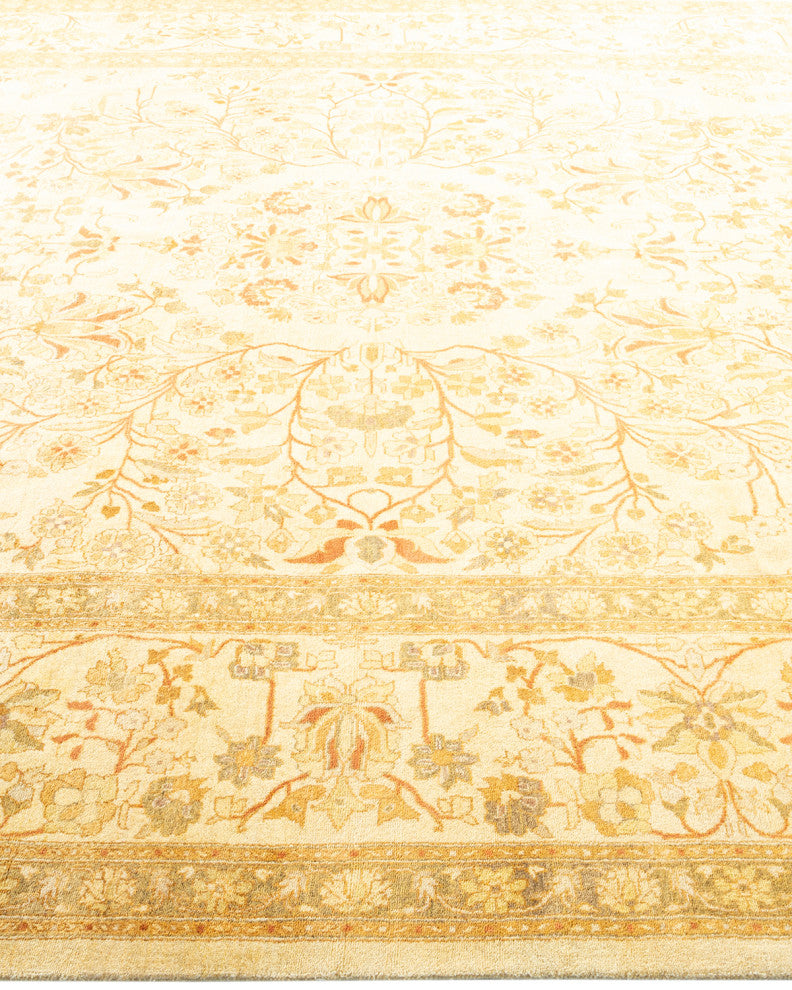 Muhammad, One-of-a-Kind Hand-Knotted Area Rug, Ivory, 8'' 1"x10'' 8"