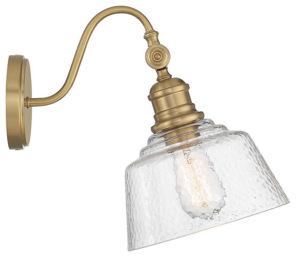 1-Light Wall Sconce, Natural Brass