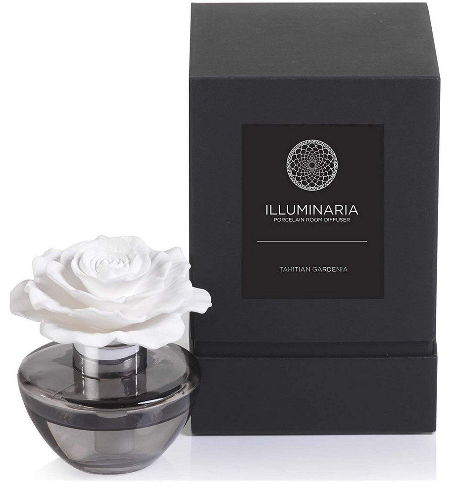 Zodax Tahitian Gardenia Illuminaria Porcelain Diffuser in Gray Bottle