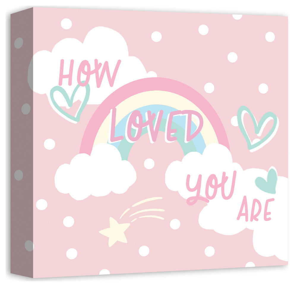 How Loved Pink Rainbow 12x12 Canvas Wall Art