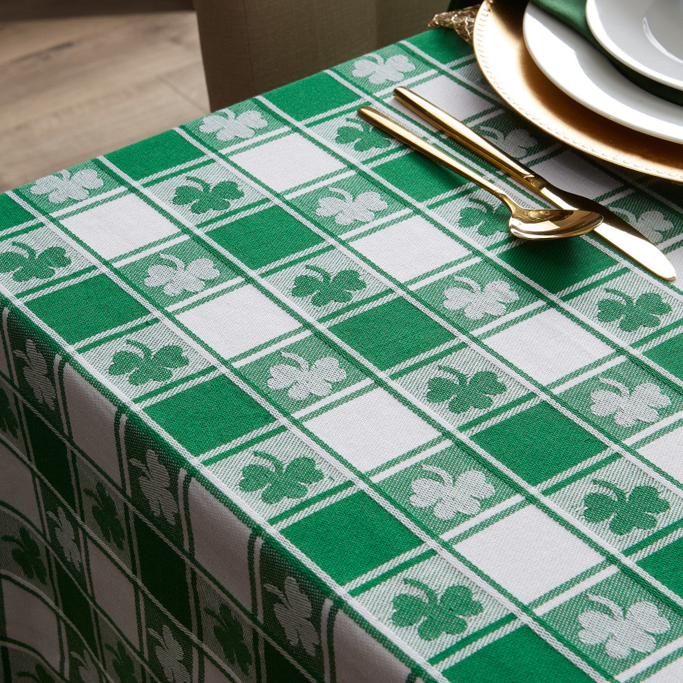 DII Shamrock Woven Check Tablecloth 60"x84"