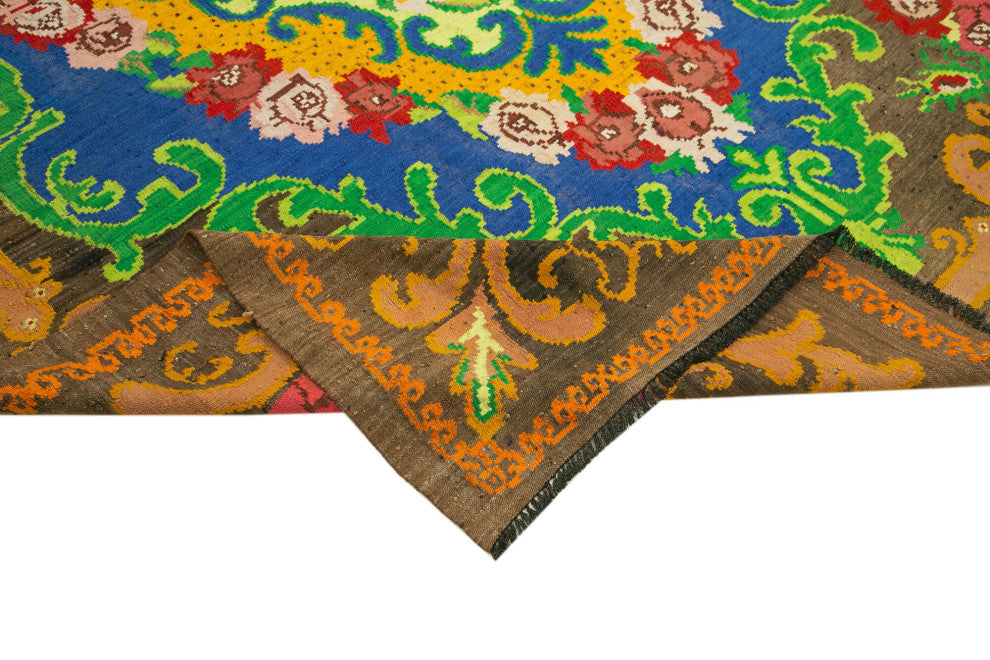 Rug N Carpet - Handmade Moldovian 6' 11'' x 10' 3'' Antique Rose Kilim Rug