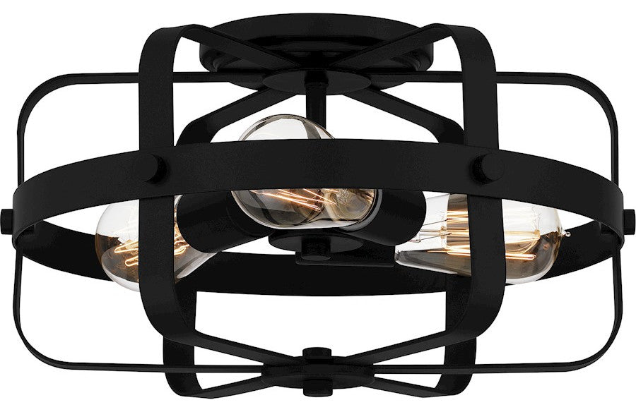 Quoizel QFL5592MBK 3-Light Flush Mount, Quoizel Flush Mount