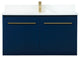 Elegant VF44536MBL-BS 36" Single Bathroom Vanity, Blue With Backsplash