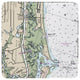 Sunset Beach, NC Nautical Map Coaster - 3 Sets of 4 (12 Total) Set of 4