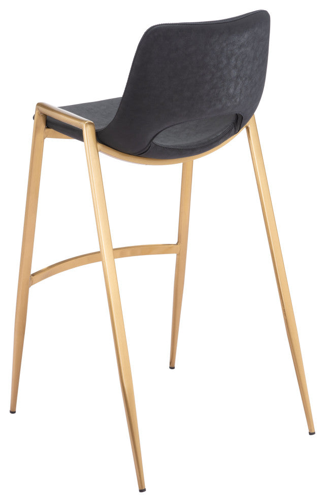 Desi Barstool Chair (Set of 2) Black & Gold
