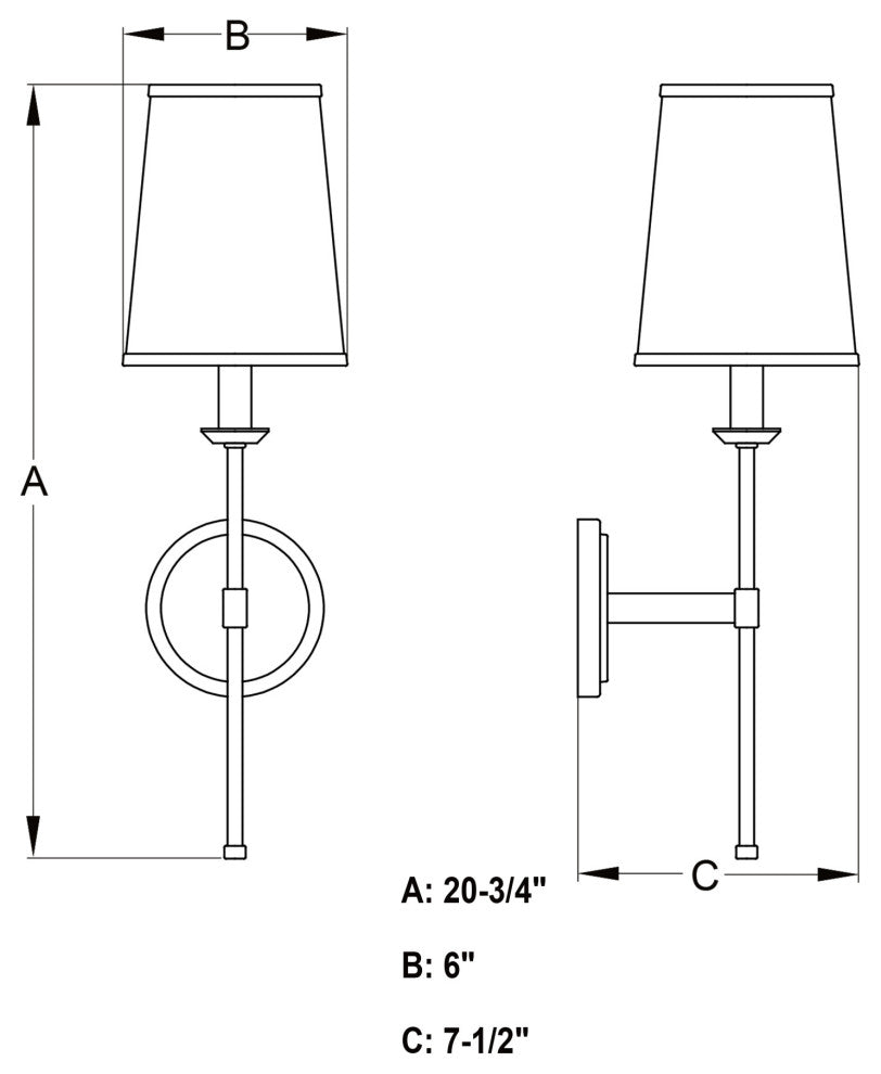 Vaxcel Lighting W0447 Camden 21" Tall Bathroom Sconce - Matte Black