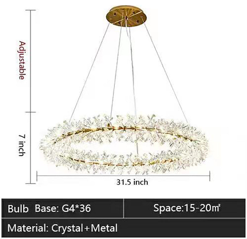 Snowflake Crystal Chandelier Round Contemporary Modern Ceiling Light Fixtures