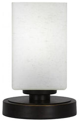 Luna 1-Light Table Lamp, Dark Granite/Square White Muslin
