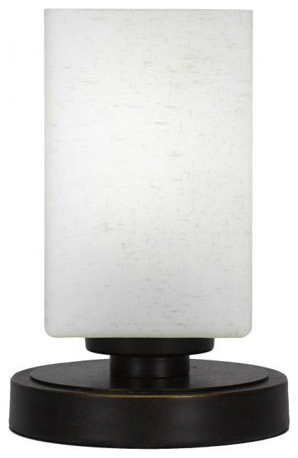 Luna 1-Light Table Lamp, Dark Granite/Square White Muslin