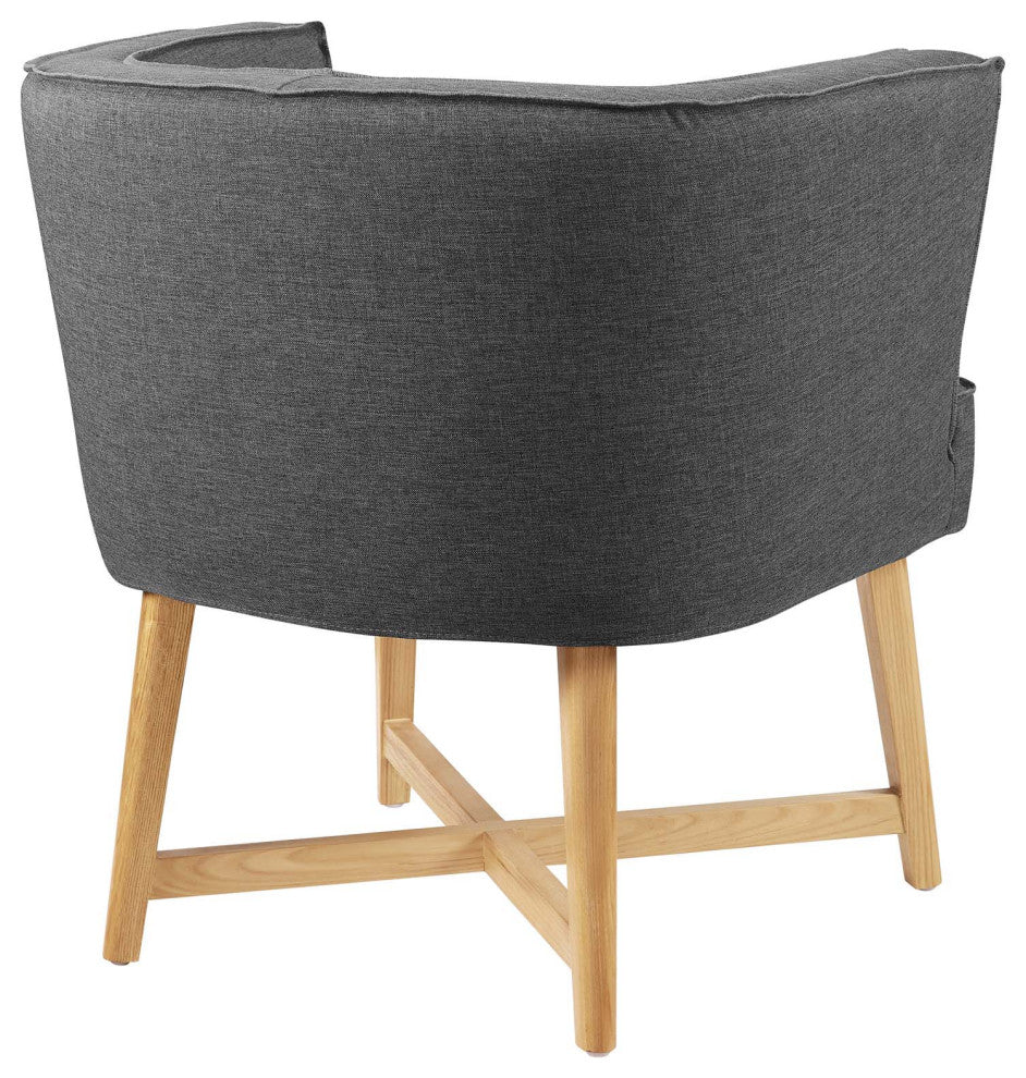 Anders Accent Chair Upholstered Fabric Set of 2 Gray