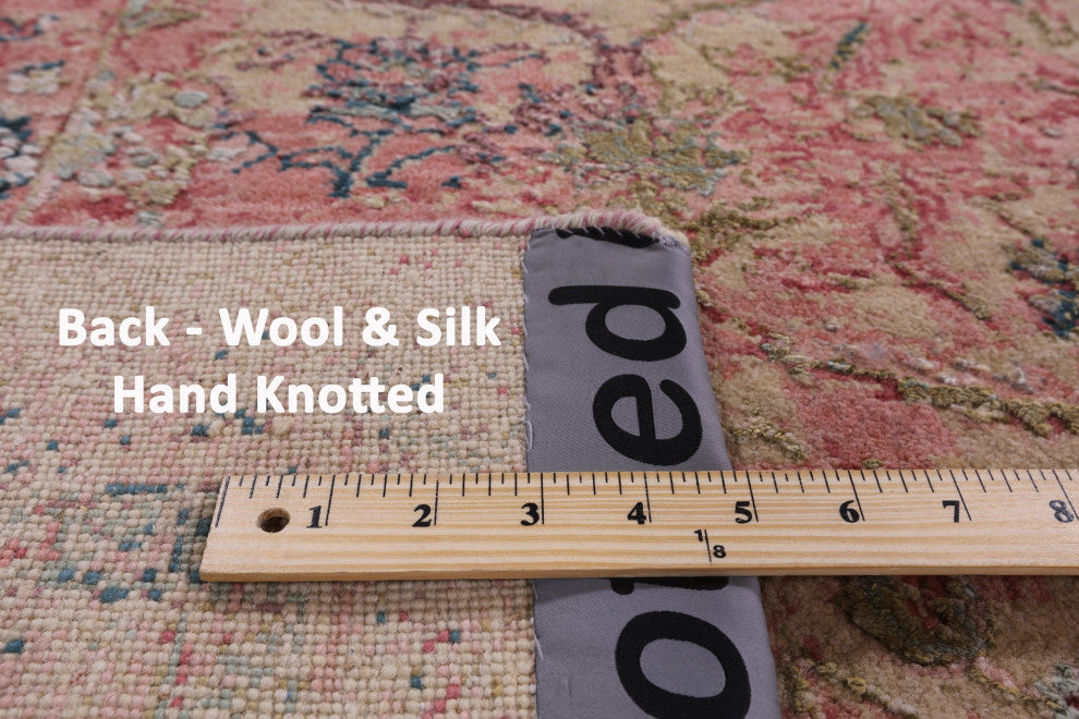 Hand-Knotted Persian Wool and Silk Rug 8' 0" X 10' 4" Q7082