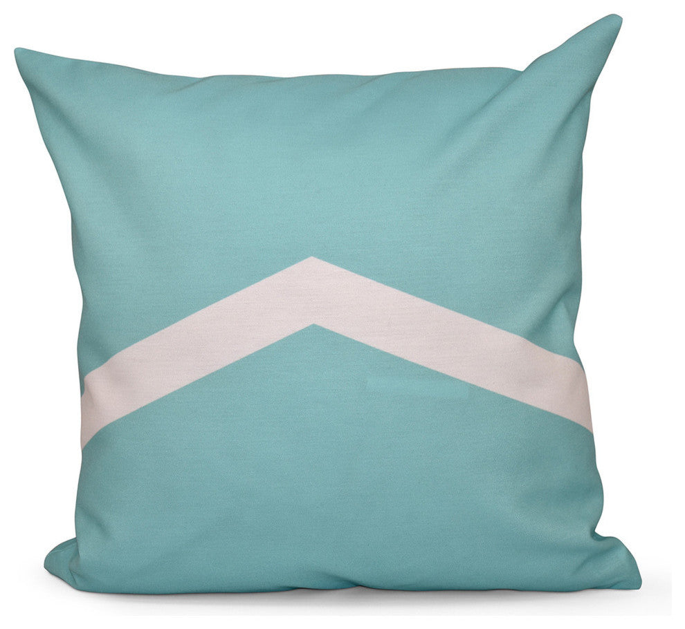 Geometric Decorative Pillow, Aqua, 18"x18"