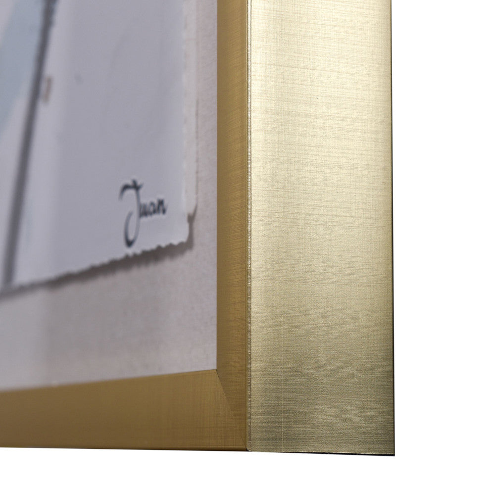 Synthesis Hand Embellished on Paper Framed Under Plexi Glass, Shadow Box