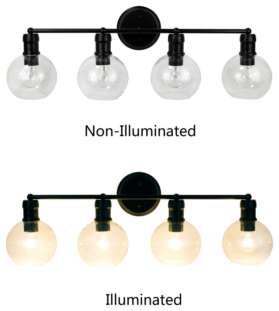 CHLOE Lighting CH6S001BK30-BL4 OXA Transitional 4 Light Black Vanity Bathlight